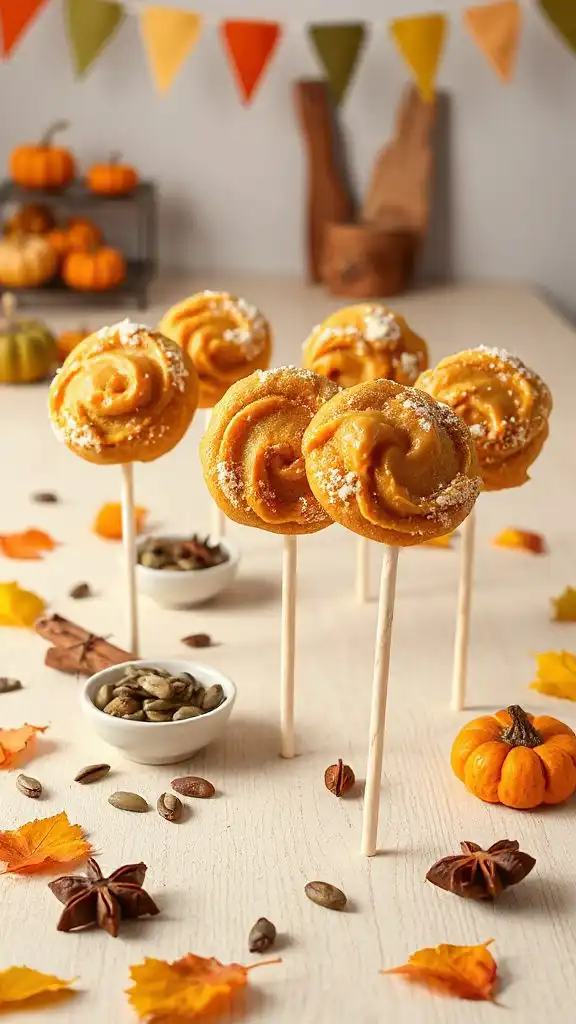 pumpkin peanut butter cookie pops
