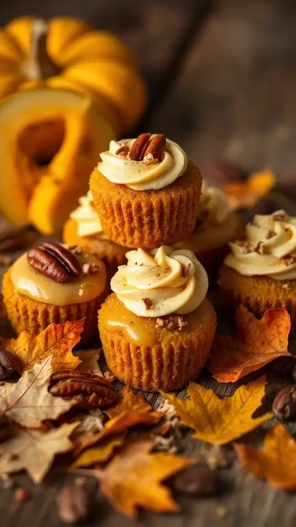 pumpkin pecan mini cakes