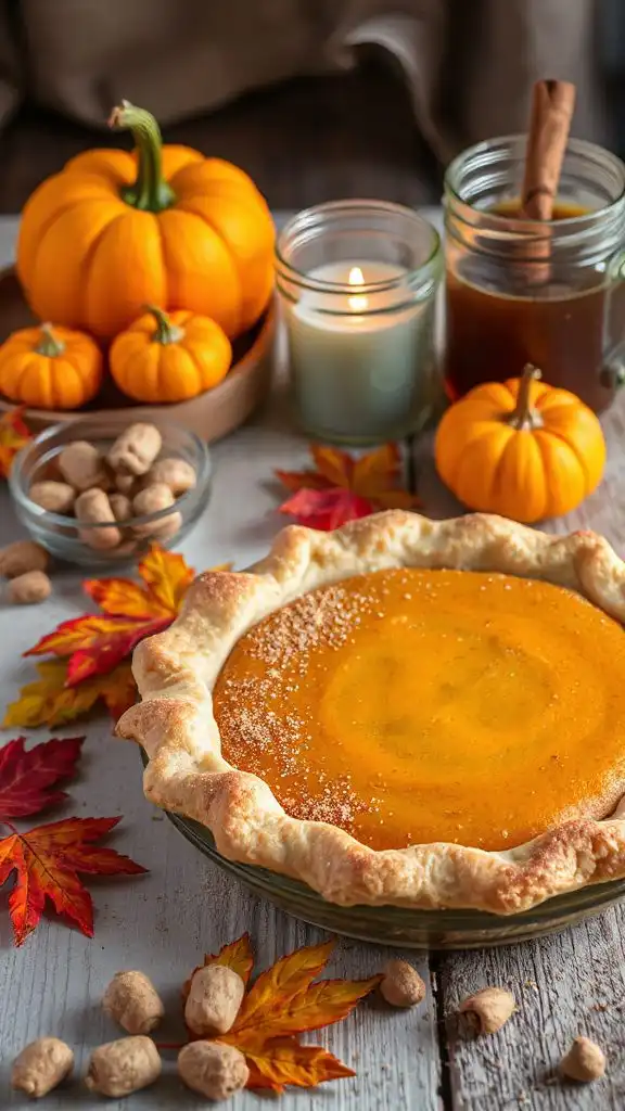 pumpkin pie with nutmeg