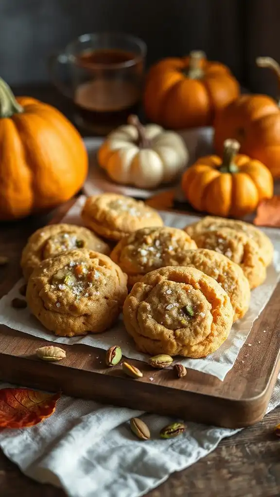 pumpkin pistachio shortbread cookies
