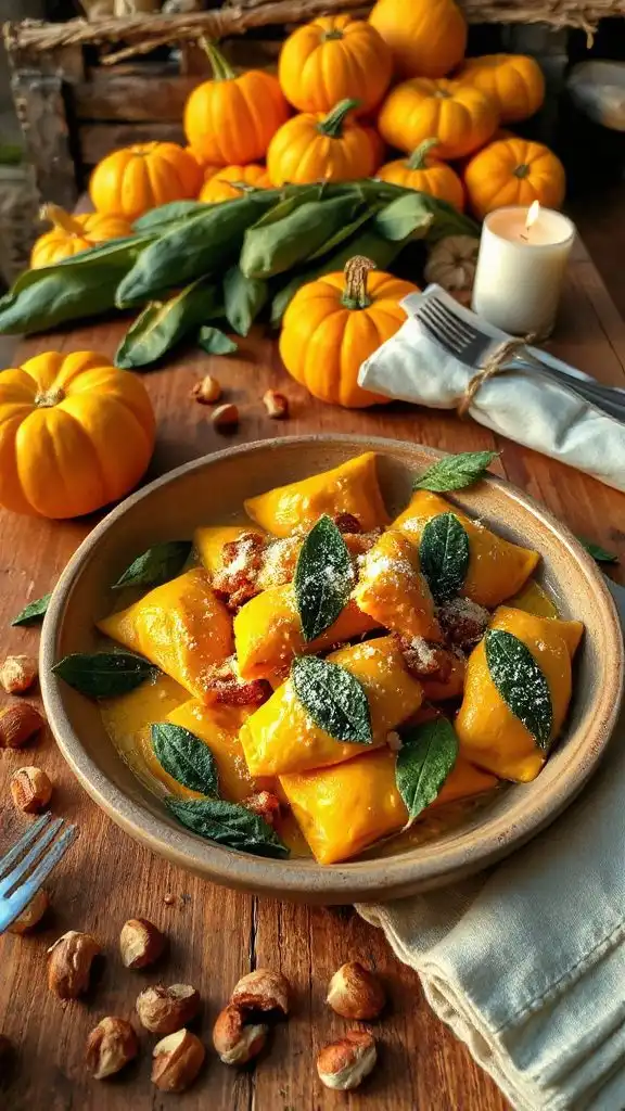 pumpkin ravioli with sage butter pumpkin ravioli with sage butter