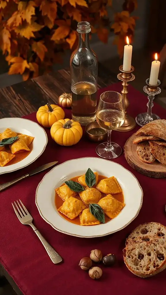 pumpkin ravioli with sage