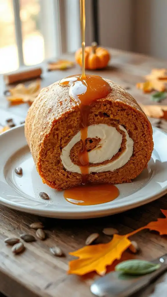 pumpkin roll with caramel
