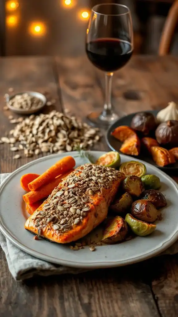 pumpkin seed crusted salmon
