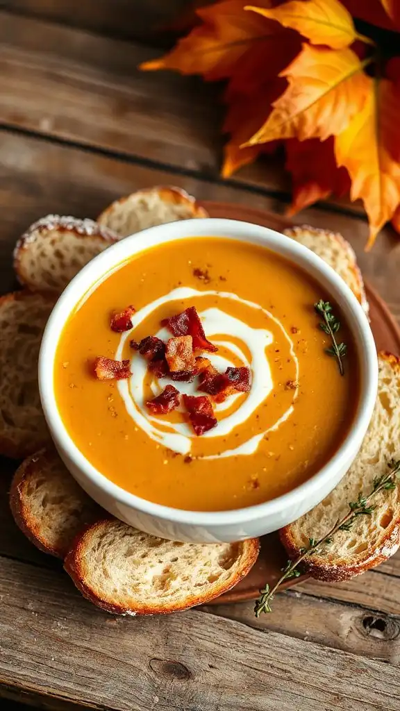 pumpkin soup with bacon