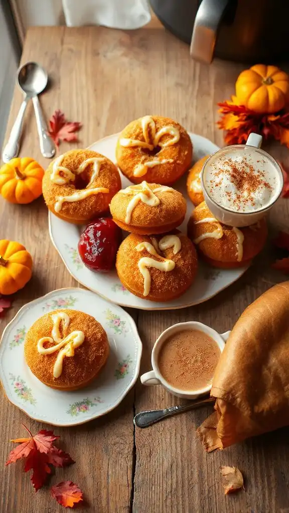 pumpkin spice air fryer donuts