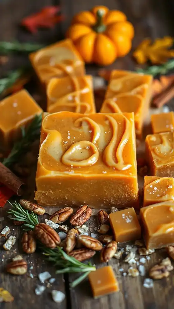 pumpkin spice caramel fudge