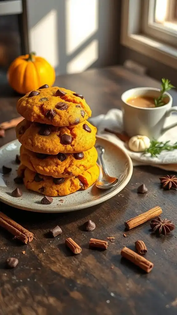 pumpkin spice chocolate cookies