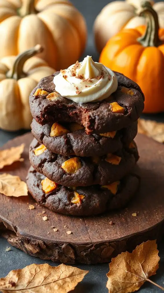 pumpkin spice chocolate cookies delight