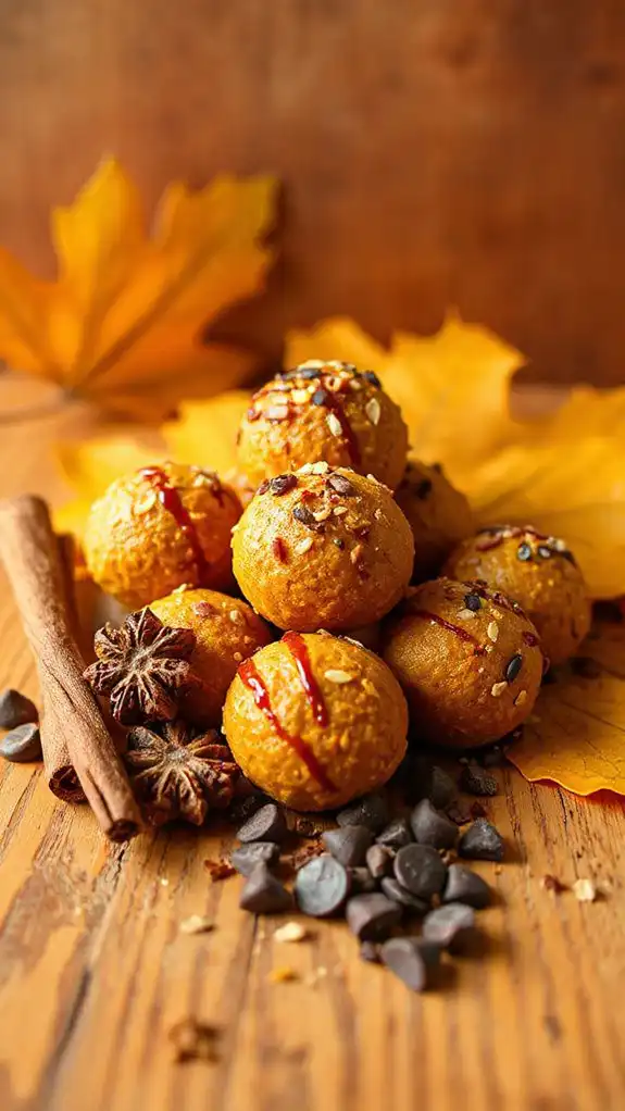 pumpkin spice chocolate energy balls