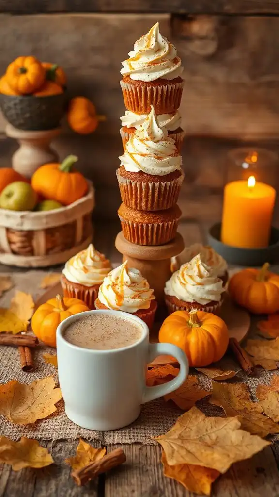 pumpkin spice coffee cupcakes