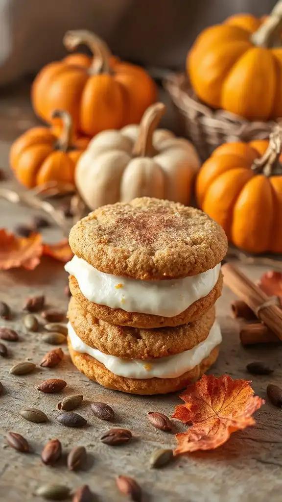 pumpkin spice cookie sandwiches