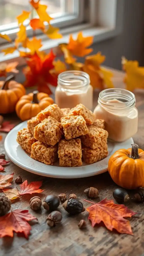 pumpkin spice marshmallow cereal treats