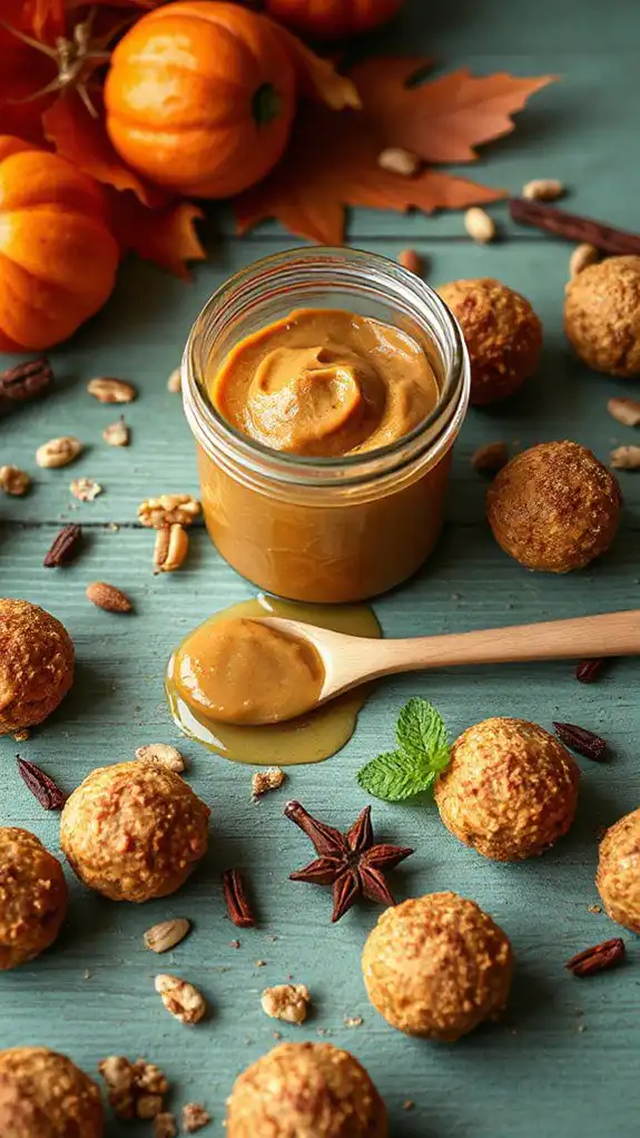 pumpkin spice peanut butter bites