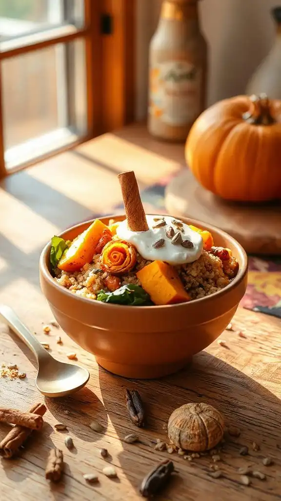 pumpkin spice quinoa bowl pumpkin spice quinoa bowl