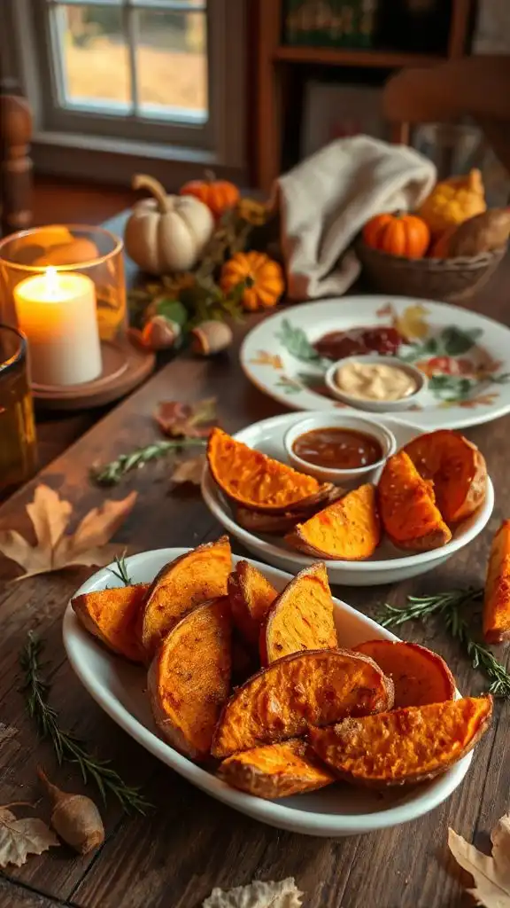 pumpkin spice sweet potato wedges