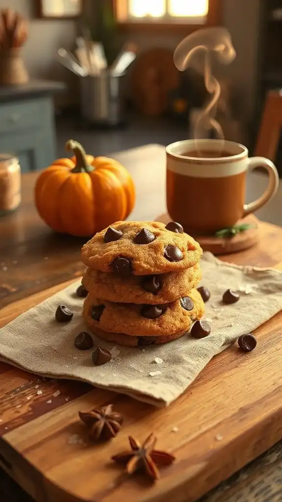 pumpkin spiced chocolate chip cookies