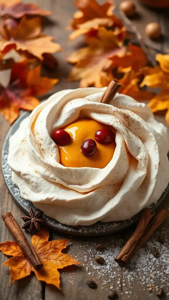 pumpkin spiced pavlova dessert delight