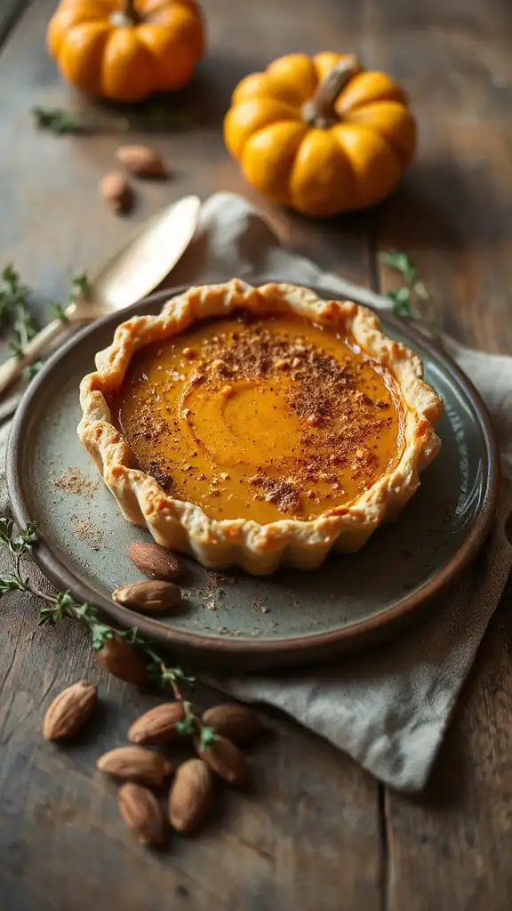 pumpkin tart with almond crust