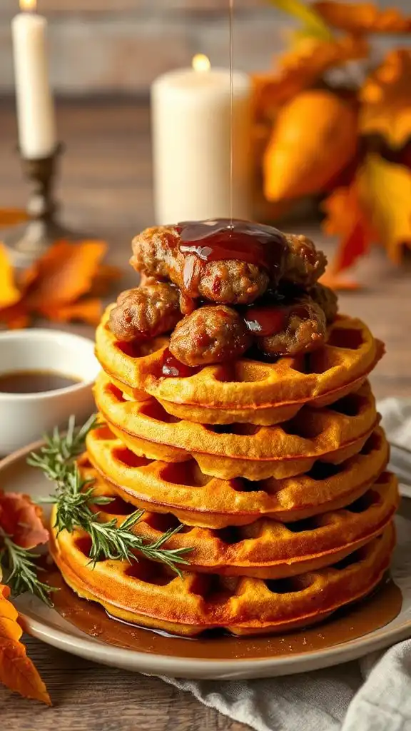 pumpkin waffles with sausage pumpkin waffles with sausage