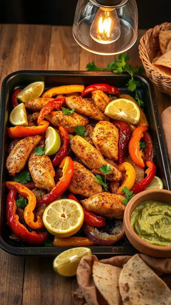quick sheet pan chicken fajitas