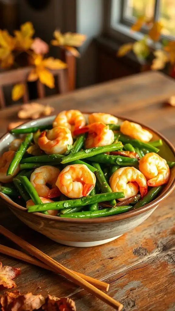 quick shrimp green bean stir fry