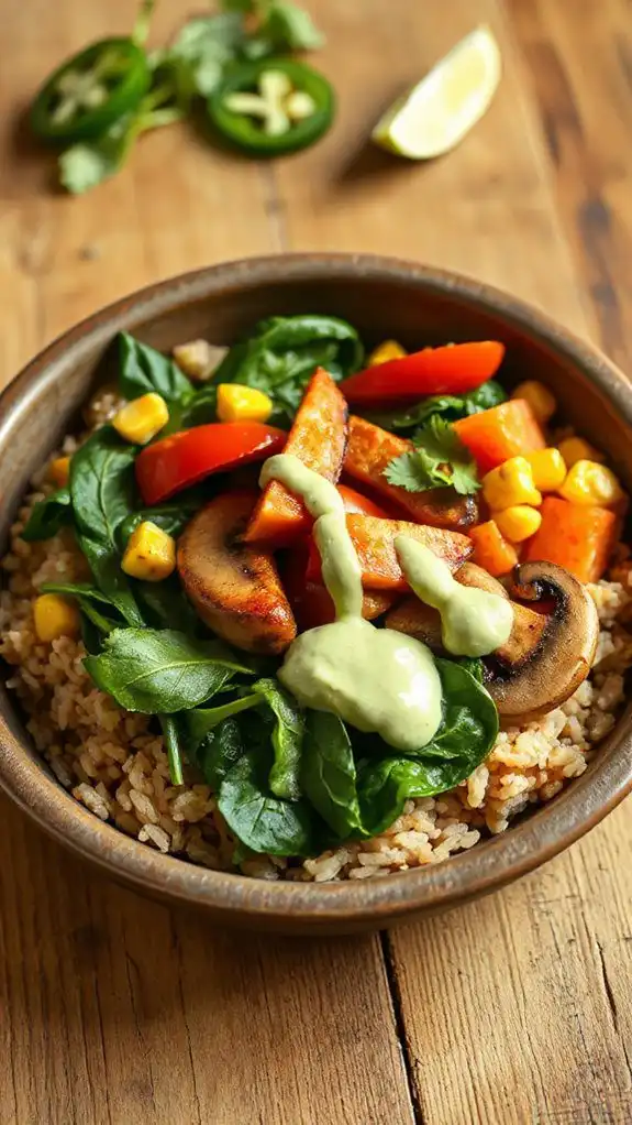 quick vegetarian rice bowl