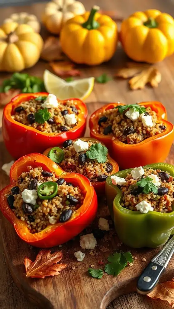 quinoa and black bean peppers