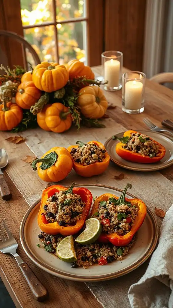 quinoa black bean stuffed peppers