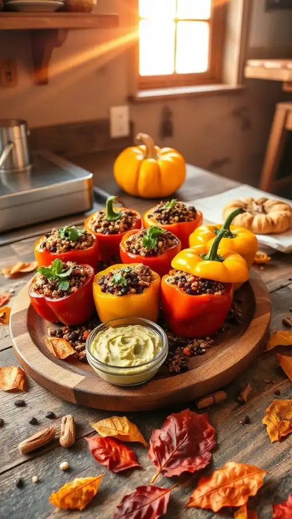 quinoa black bean stuffed peppers