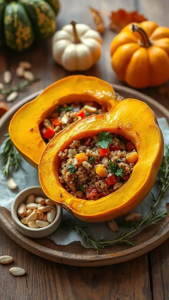 quinoa filled roasted acorn squash