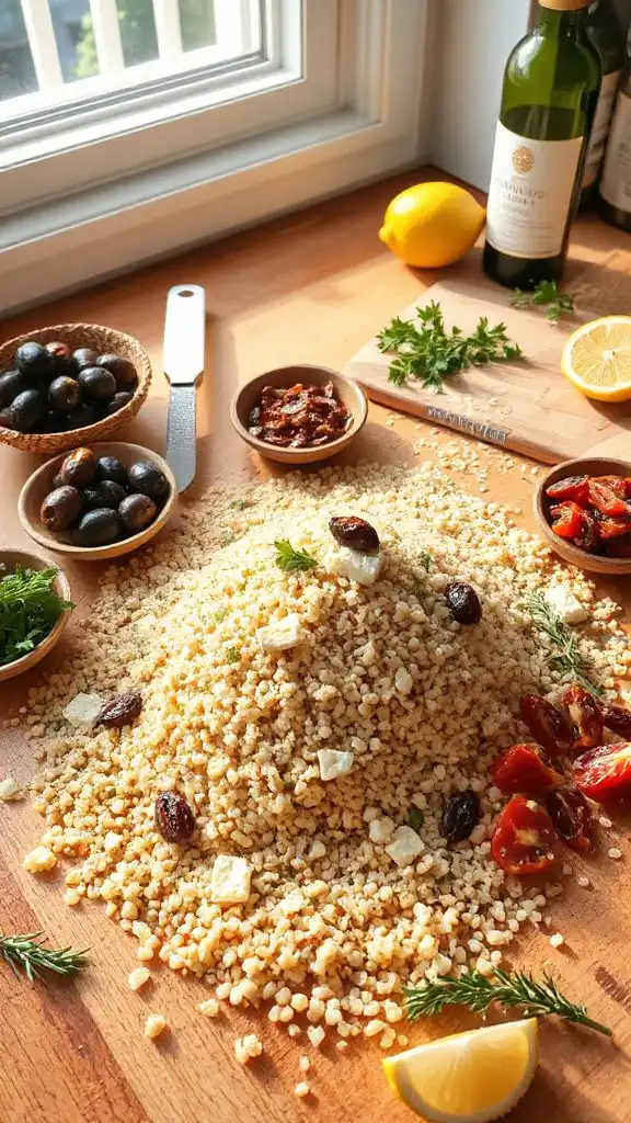 quinoa mediterranean bake preparation