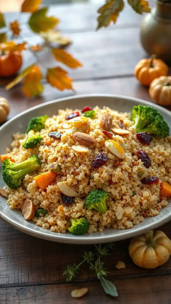 quinoa pilaf with broccoli