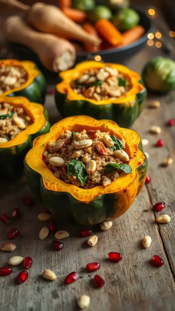 quinoa spinach stuffed squash
