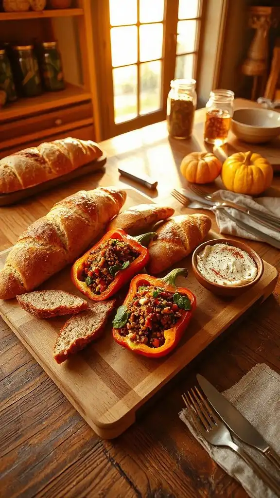 quinoa stuffed colorful bell peppers