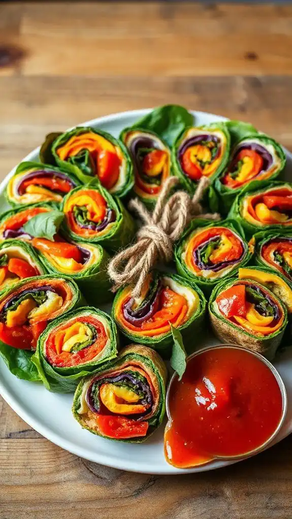 rainbow veggie pinwheels delight