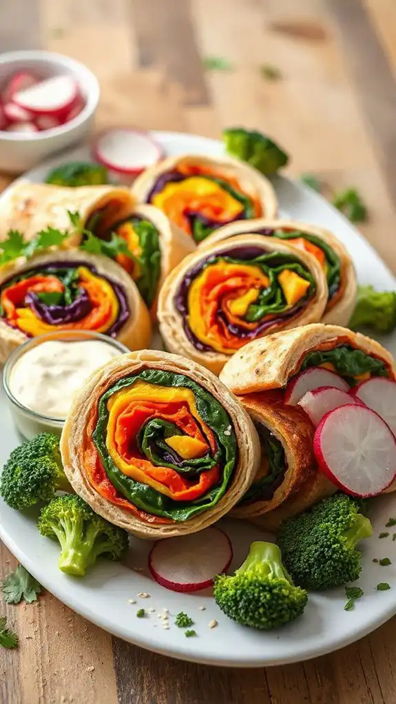rainbow veggie pinwheels recipe