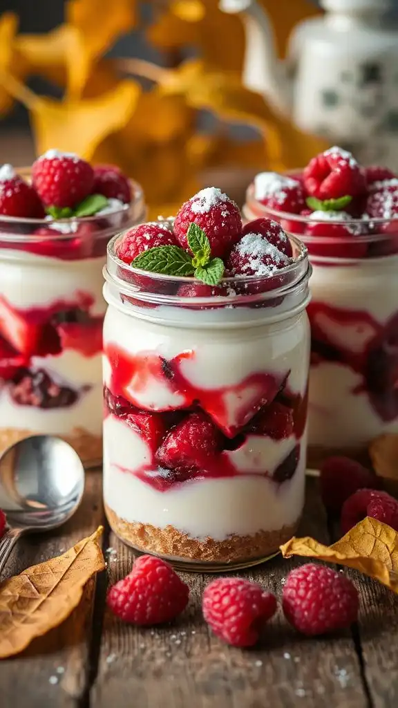 raspberry lemon cheesecake jars