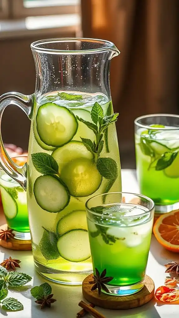 refreshing cucumber chai beverage