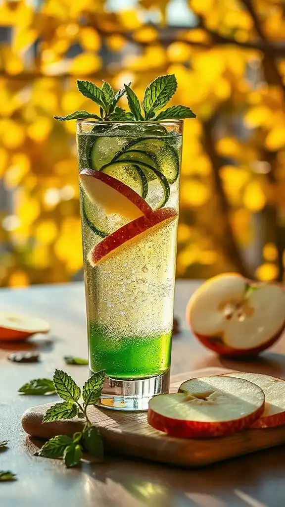 refreshing cucumber mint spritzer