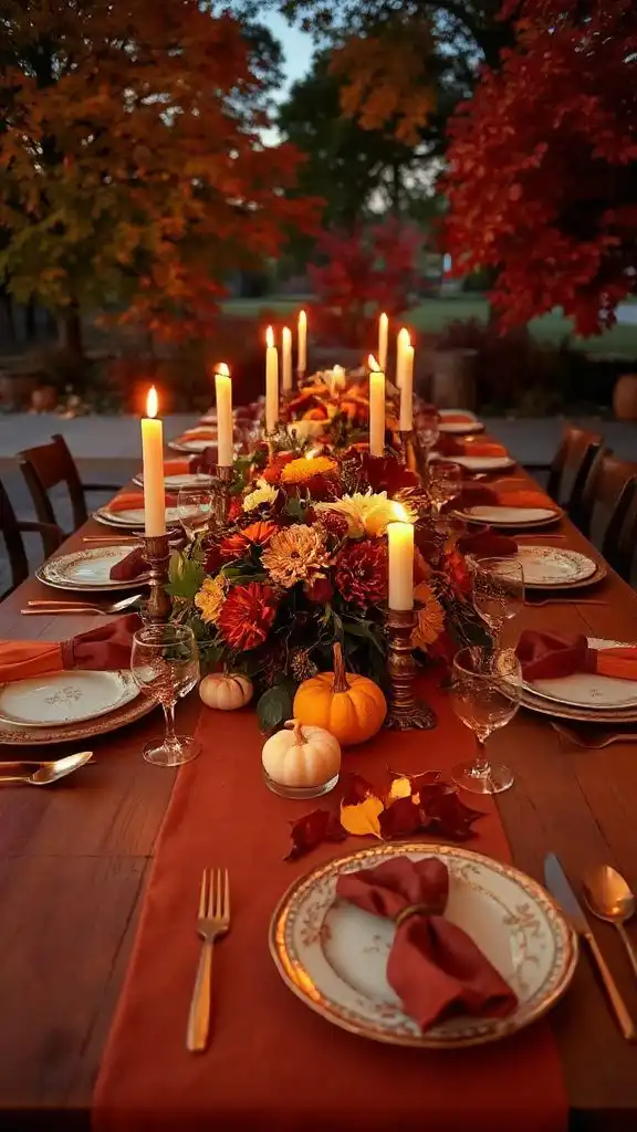 rich autumn dinner table