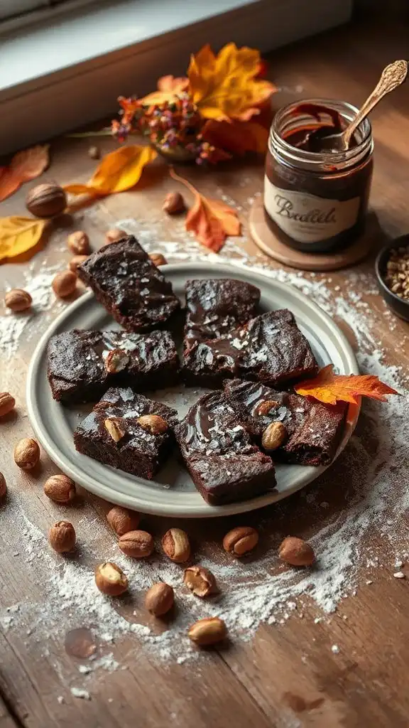 rich chocolate hazelnut brownies