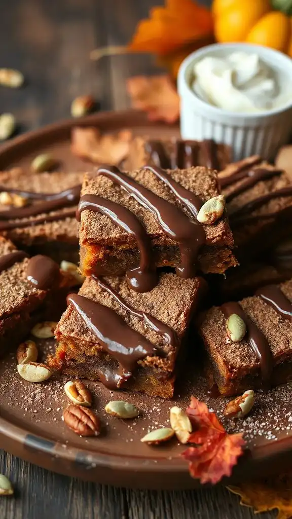 rich chocolate pumpkin bars