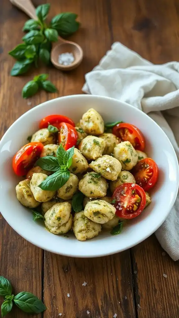 ricotta gnocchi with pesto