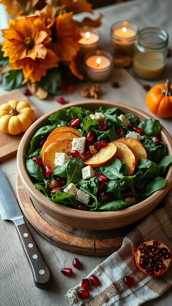 roasted apple cheddar salad