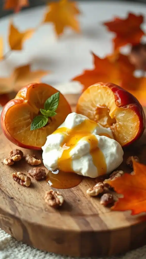 roasted apples with yogurt