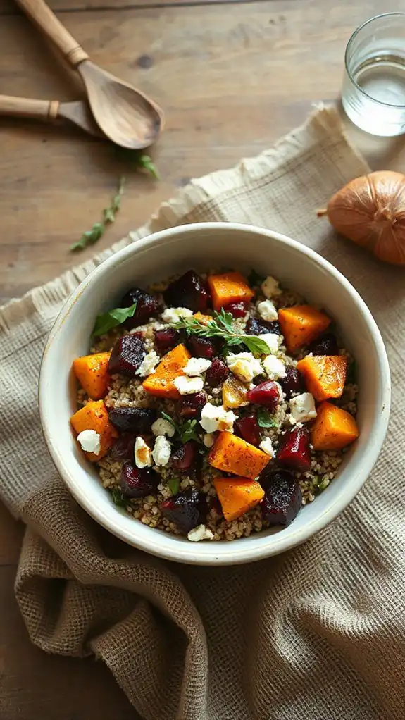 roasted beets and quinoa