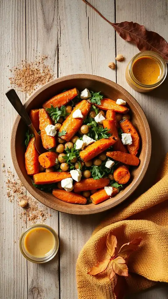 roasted carrot chickpea salad