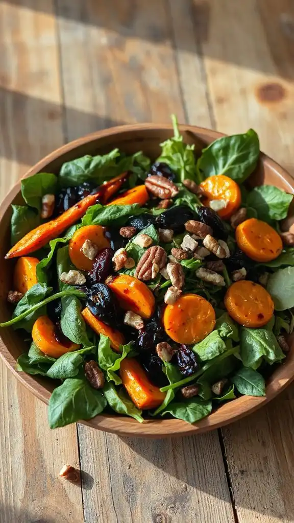 roasted carrot mixed greens