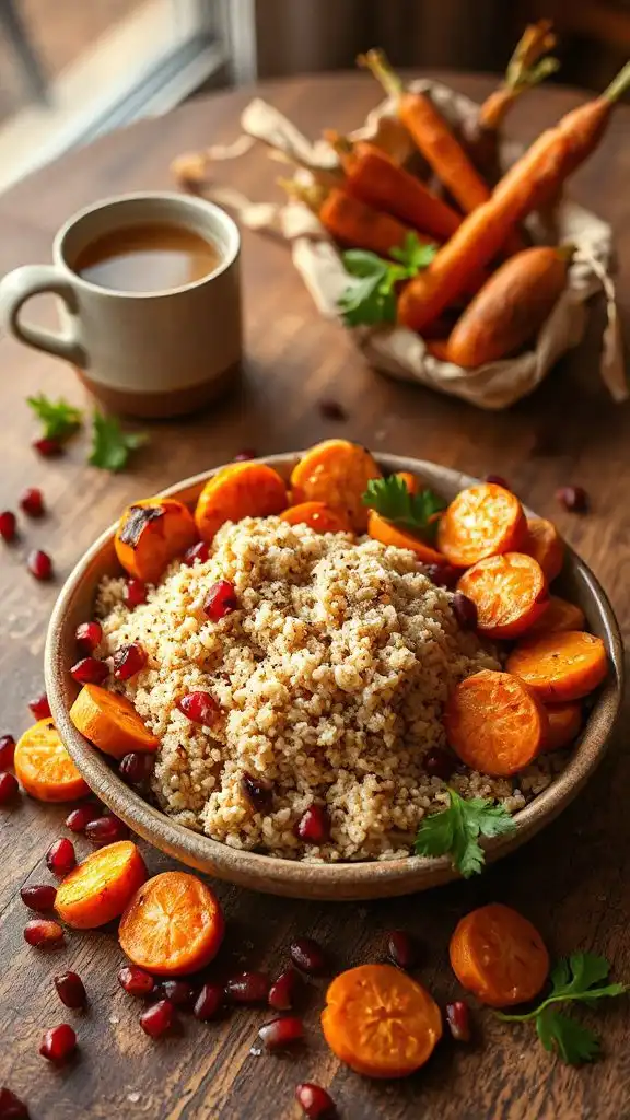 roasted carrots quinoa bowl